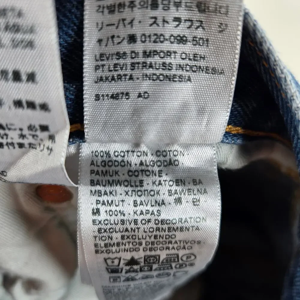 Levi's 501‎ Premium Studded Original Fit Distressed Denim Jeans Size 34